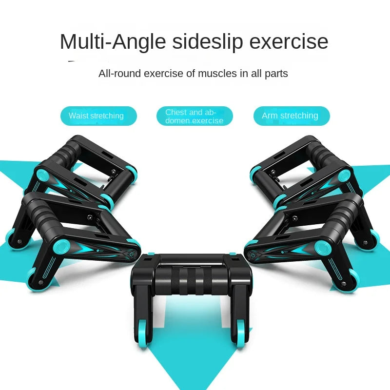 Foldable abdominal roller for men's fitness equipment abdominal roller for women's push ups home fitness