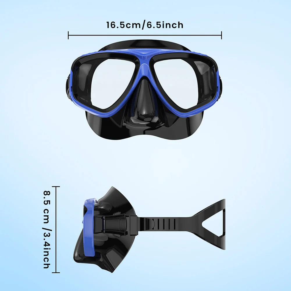 Snorkel Mask Swimming Googles With Optical Nearsighted Myopia Short-Sighted PC Lenses
