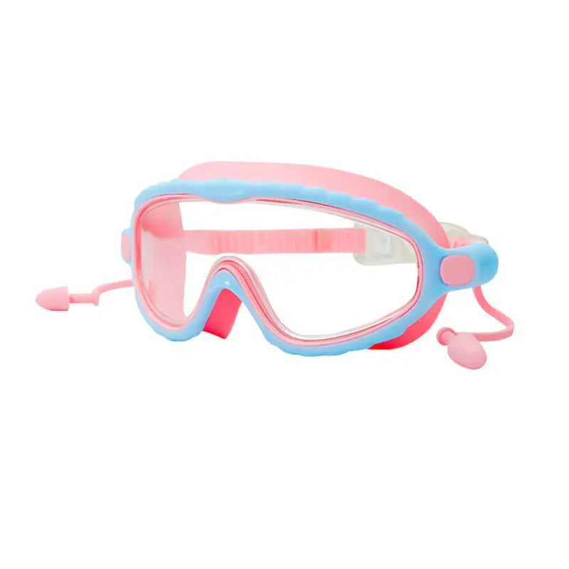 Kids Swimming Goggles Boys&Girls (3-15 Years)-Big Frame HD View, Anti-Fog Silicone Swim Goggles + PU Swimming Cap Swim Set Gifts