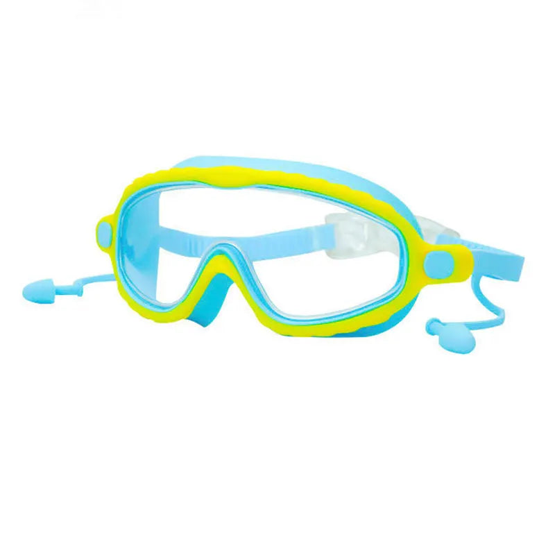 Kids Swimming Goggles Boys&Girls (3-15 Years)-Big Frame HD View, Anti-Fog Silicone Swim Goggles + PU Swimming Cap Swim Set Gifts