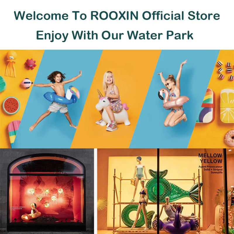 ROOXIN Inflatable Swimming Ring for Adult Swim Circle Pool Float Water Play Tube Floating Ring Pool Party