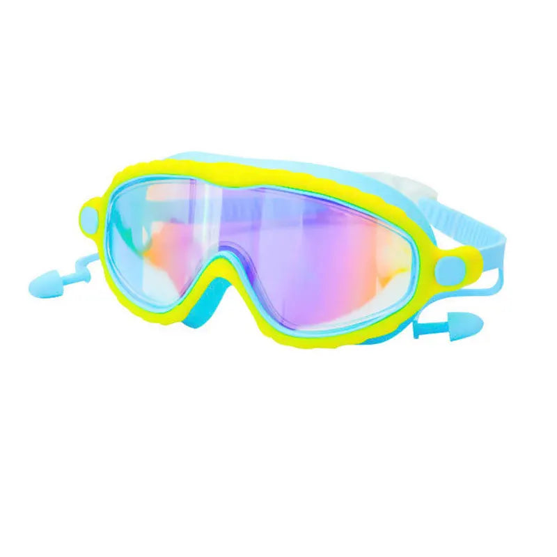 Kids Swimming Goggles Boys&Girls (3-15 Years)-Big Frame HD View, Anti-Fog Silicone Swim Goggles + PU Swimming Cap Swim Set Gifts