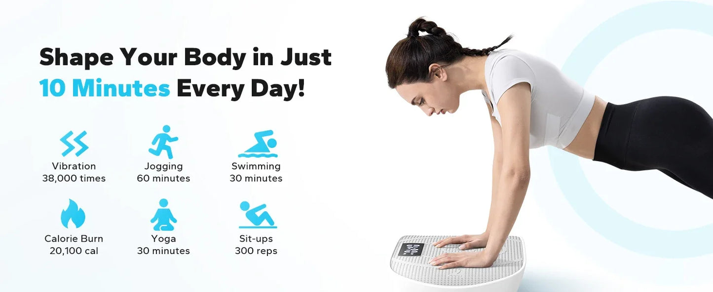 Power Vibrate Fitness Platform - Whole BodyVibrationPlate forHomeUse,withWeightLoss andShapingPrograms forEnhancedFitnessResults