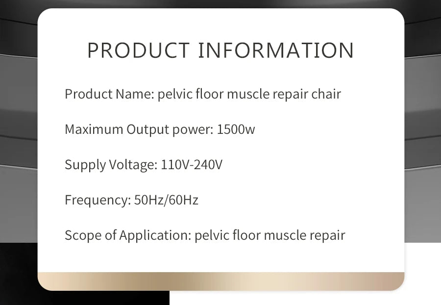 2025 EMS Electromagnetic Non-Invasive Treatment Urinar Postpartum Repair Chair Pelvic Floor Muscle Stimulator Exerciser Machine