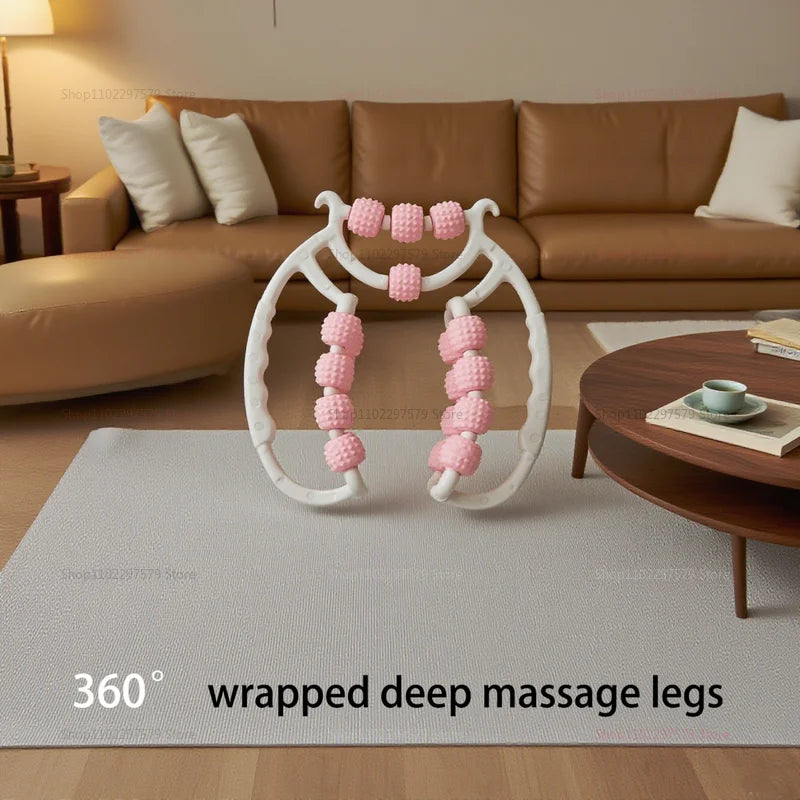 Leg Massager with Ring Clamp for Calf Slimming Kneading Roller Shaft Exercise Relaxation and Muscle Fitness at Home