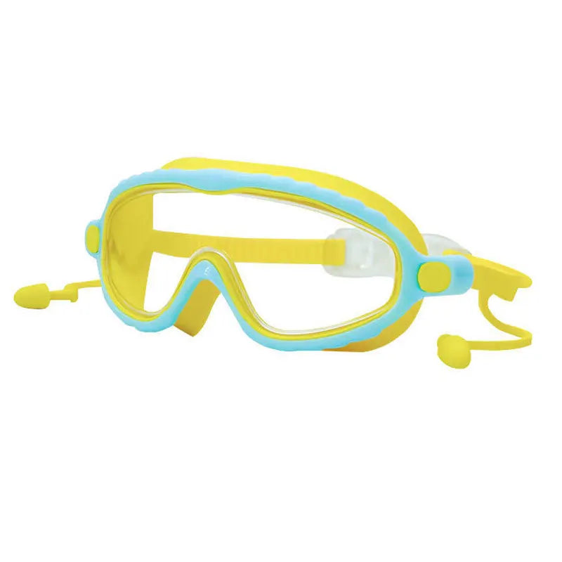 Kids Swimming Goggles Boys&Girls (3-15 Years)-Big Frame HD View, Anti-Fog Silicone Swim Goggles + PU Swimming Cap Swim Set Gifts