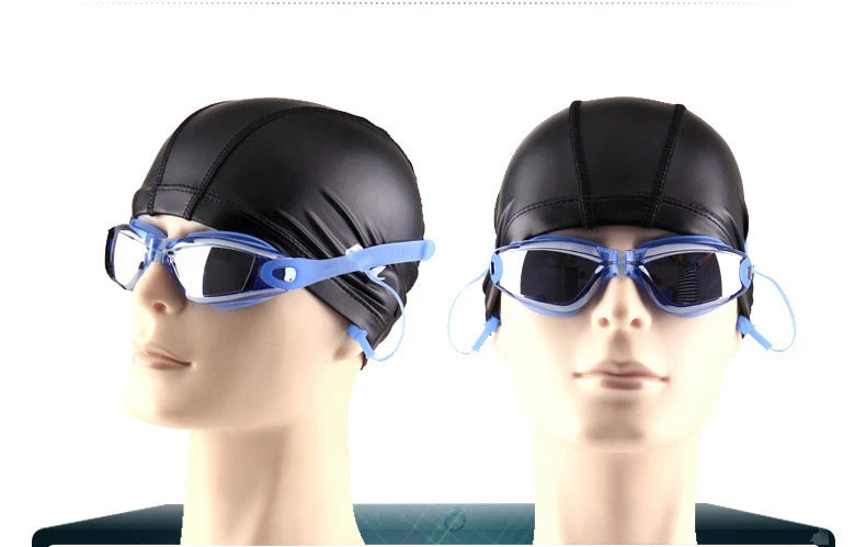 Swimming Goggles Adult Pool Glasses Anti Fog Men Women UV Protection Optical Waterproof Swim Eyewear with Earplugs