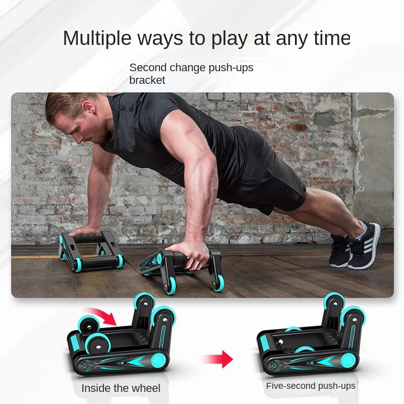Foldable abdominal roller for men's fitness equipment abdominal roller for women's push ups home fitness