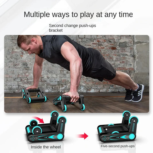 Foldable abdominal roller for men's fitness equipment abdominal roller for women's push ups home fitness