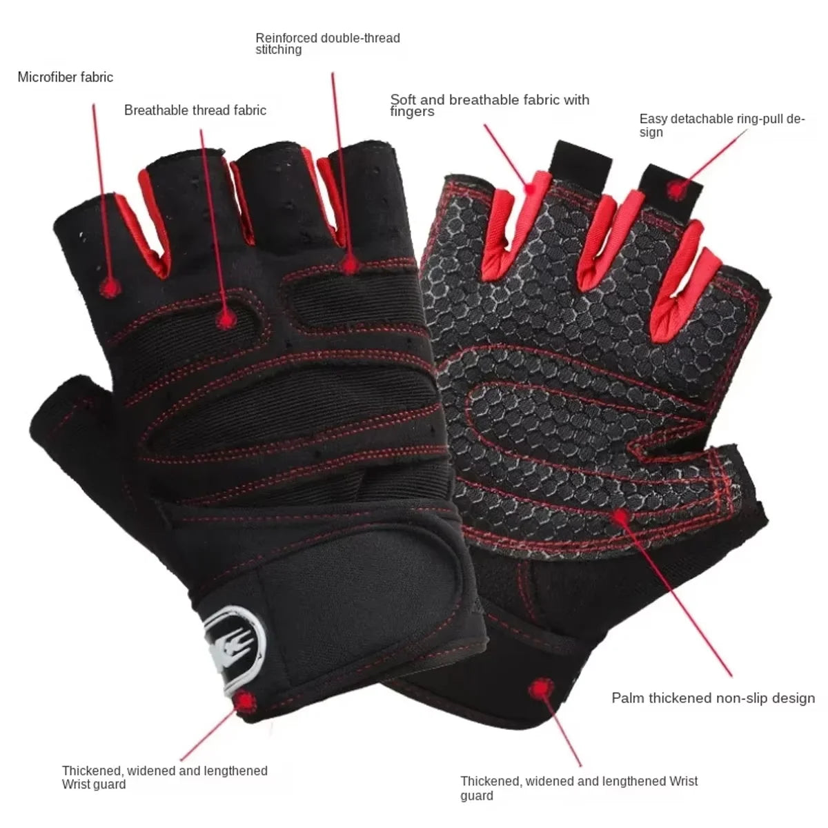 Professional Fitness Gloves – Superior Grip & Wrist Stability for Weightlifting & Training - Unisex Performance Gear