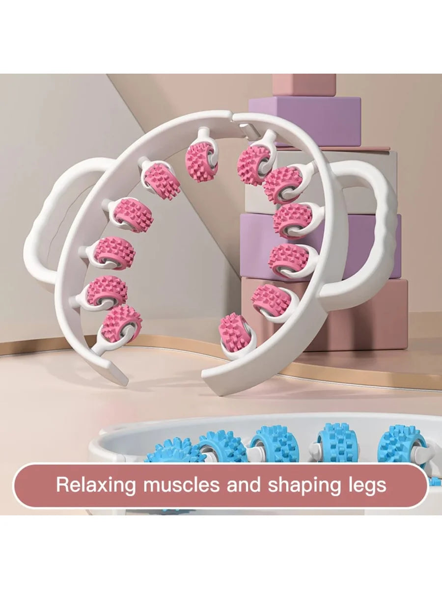Circular massager roller waist abdominal muscle ring leg clamp portable massage tool
