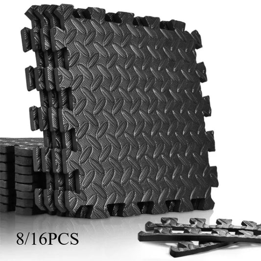 Premium Interlocking Foam Fitness Tiles – Non-Slip Exercise Floor Mats (8/16 Piece Sets)