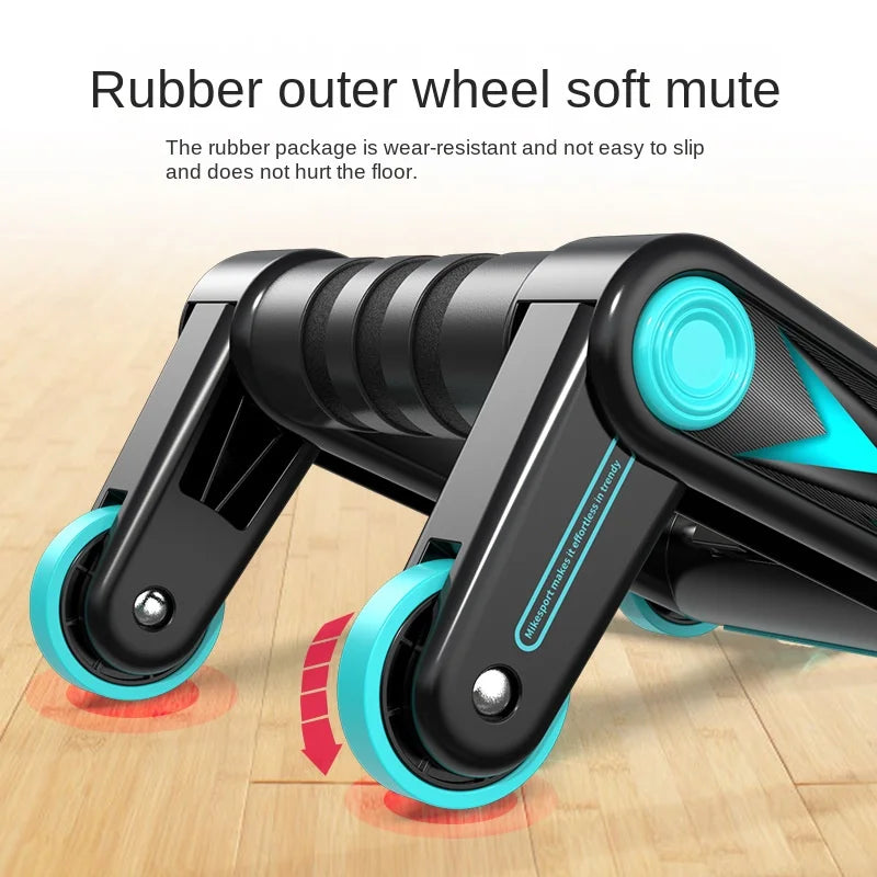 Foldable abdominal roller for men's fitness equipment abdominal roller for women's push ups home fitness