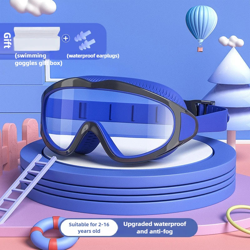 Children's swimming goggles; anti-fog and anti-ultraviolet; wide-angle swimming goggles; waterproof children's pool glasses; sui