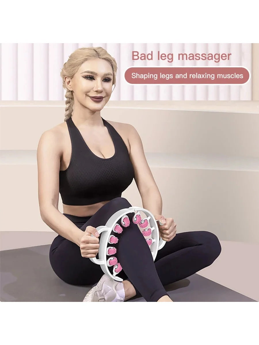 Circular massager roller waist abdominal muscle ring leg clamp portable massage tool
