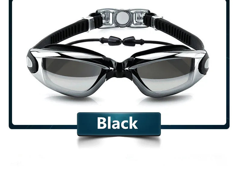 Swimming Goggles Adult Pool Glasses Anti Fog Men Women UV Protection Optical Waterproof Swim Eyewear with Earplugs