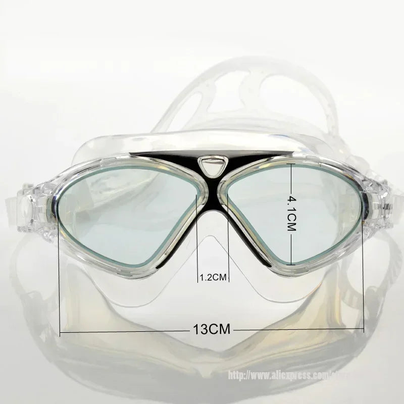 Swimming Goggles Water Glasses Silicone Belt Underwater Big Eyewear Anti-fog Waterproof Sport optical glasses  for Men Women