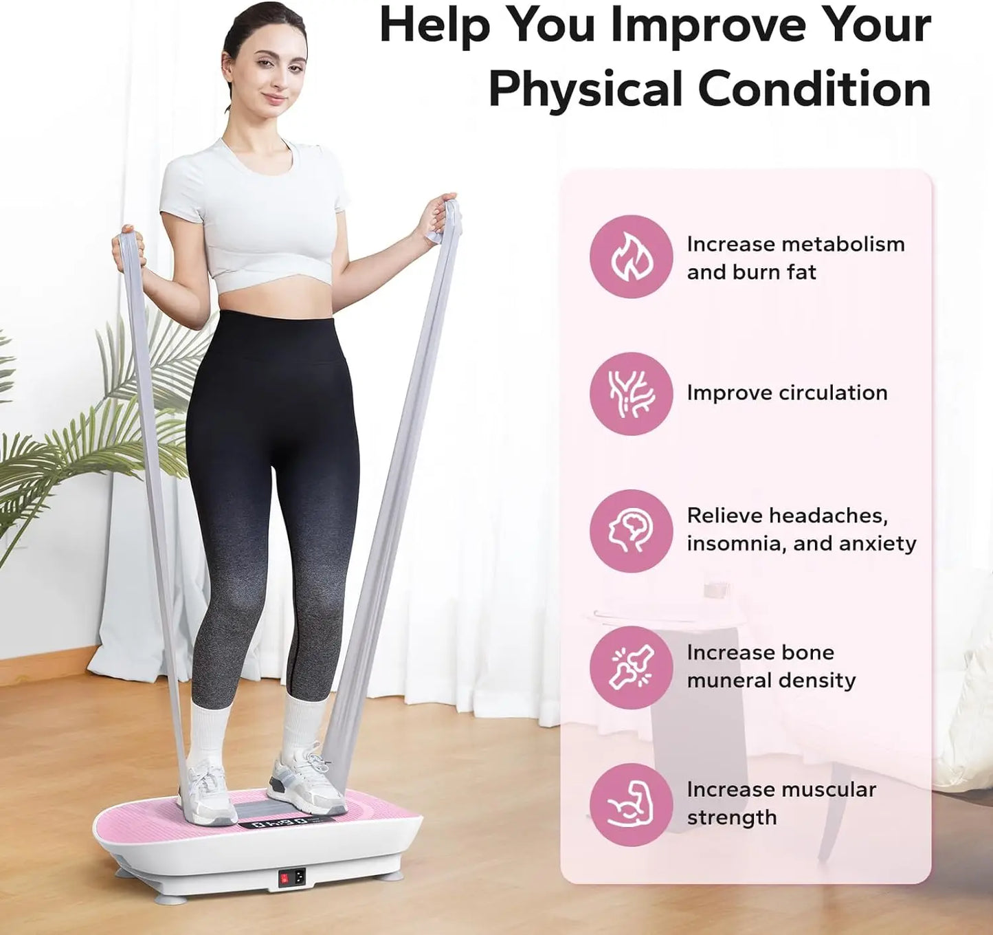 Fo New Whole Body Workout Powerful ABS Lose Weight Vertical Fitness Vibration Plate Platform Exercise Machine For Burning
