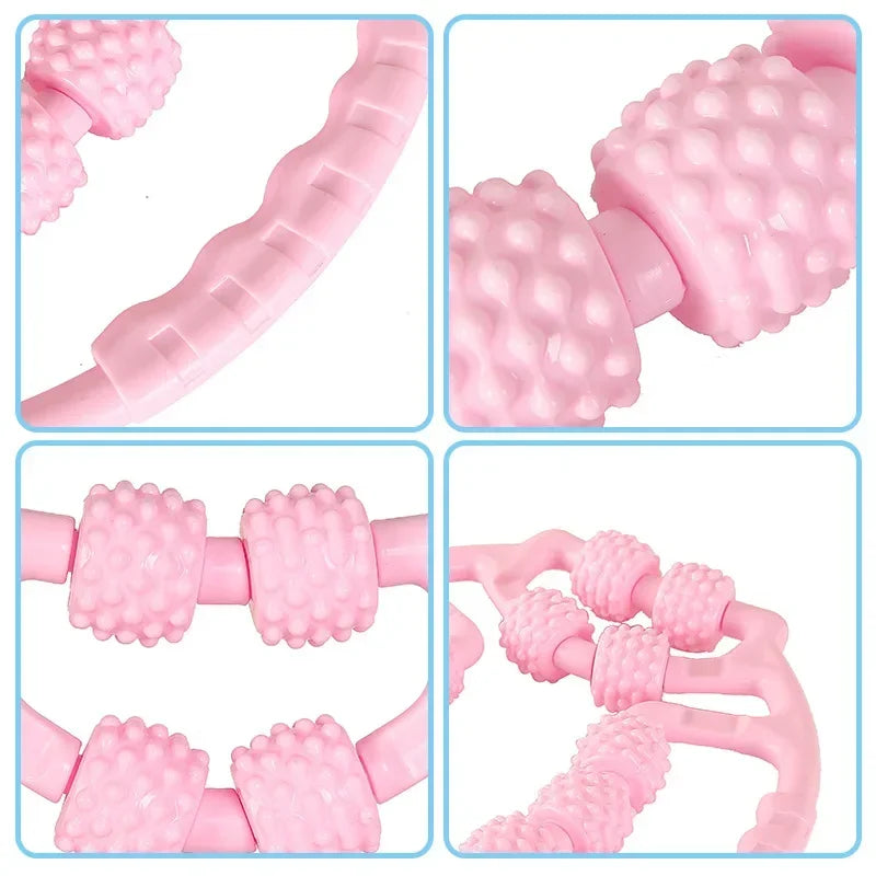 Wheel Annular Leg Clamp Massager Relaxing Plastic Leg Roller Muscle Trainer Bar Yoga Meridian Massager Annular Leg Clamp Clip
