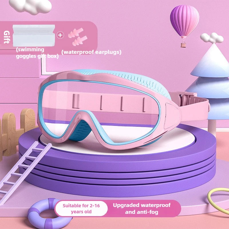 Children's swimming goggles; anti-fog and anti-ultraviolet; wide-angle swimming goggles; waterproof children's pool glasses; sui