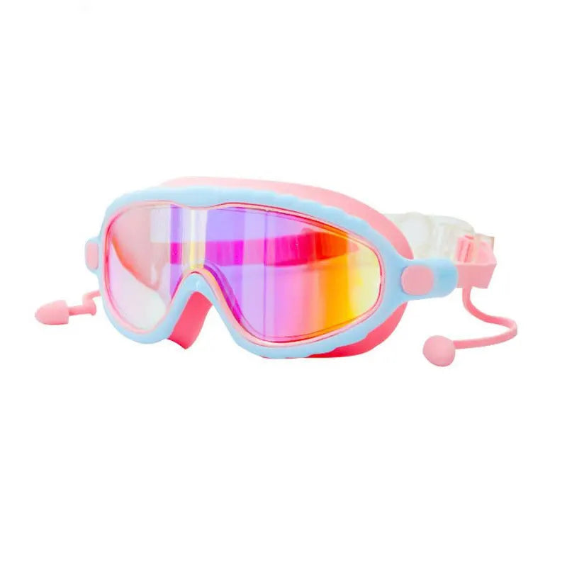 Kids Swimming Goggles Boys&Girls (3-15 Years)-Big Frame HD View, Anti-Fog Silicone Swim Goggles + PU Swimming Cap Swim Set Gifts