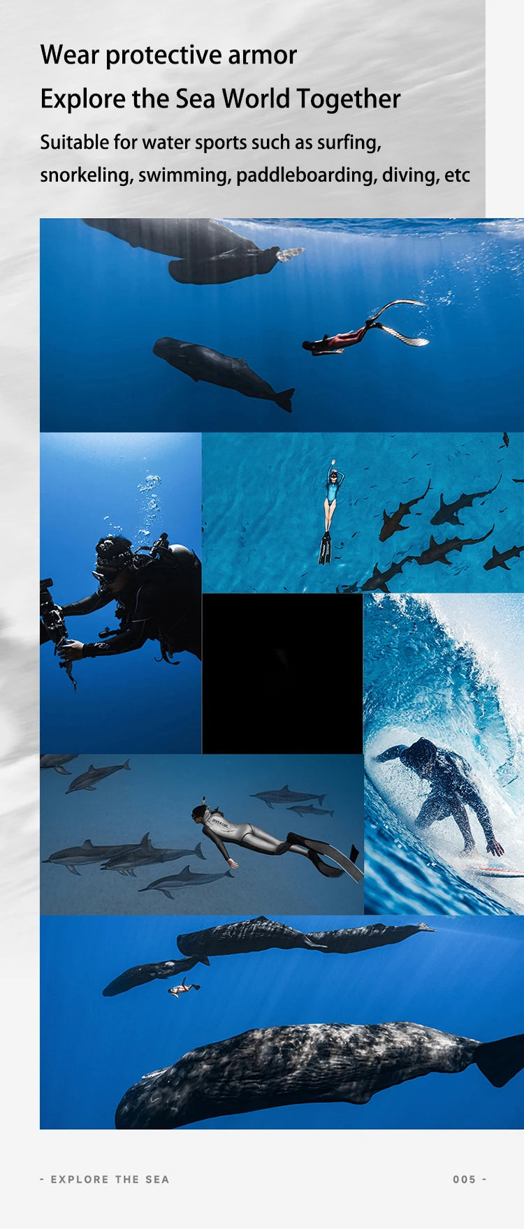 Men Women 3mm Neoprene Wetsuit One-piece Full Body Diving Suit Front Zip Wetsuit With Hood for Scuba Snorkeling Surfing Swimming