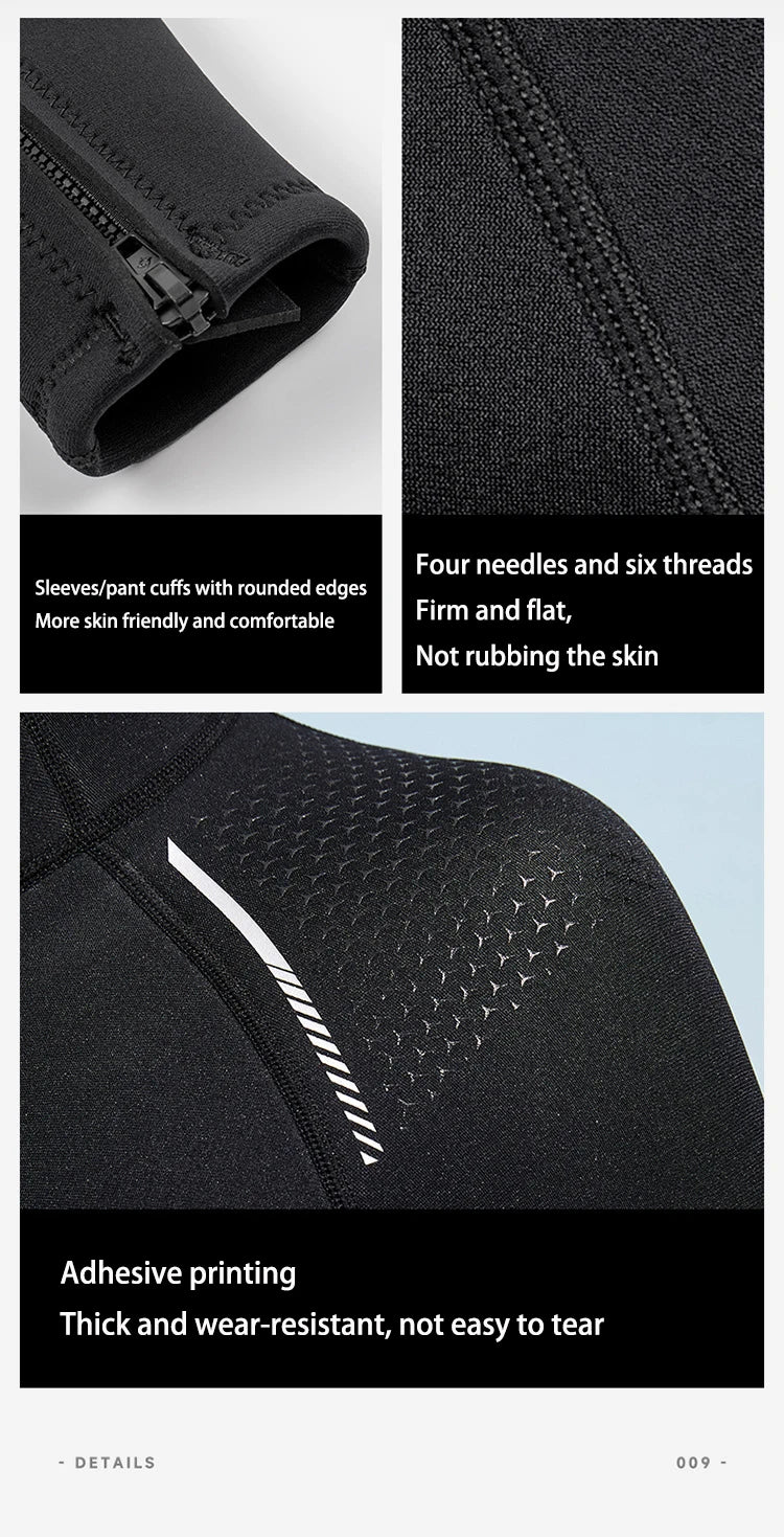 Men Women 3mm Neoprene Wetsuit One-piece Full Body Diving Suit Front Zip Wetsuit With Hood for Scuba Snorkeling Surfing Swimming