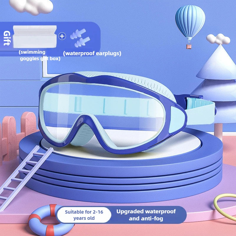 Children's swimming goggles; anti-fog and anti-ultraviolet; wide-angle swimming goggles; waterproof children's pool glasses; sui