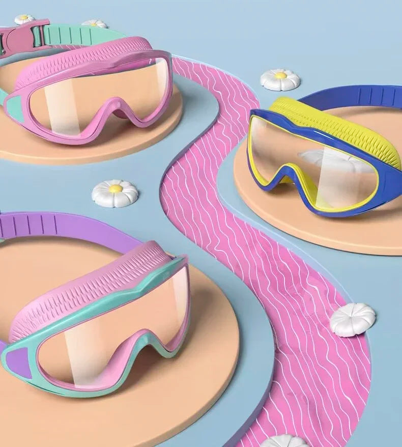 Children's swimming goggles; anti-fog and anti-ultraviolet; wide-angle swimming goggles; waterproof children's pool glasses; sui