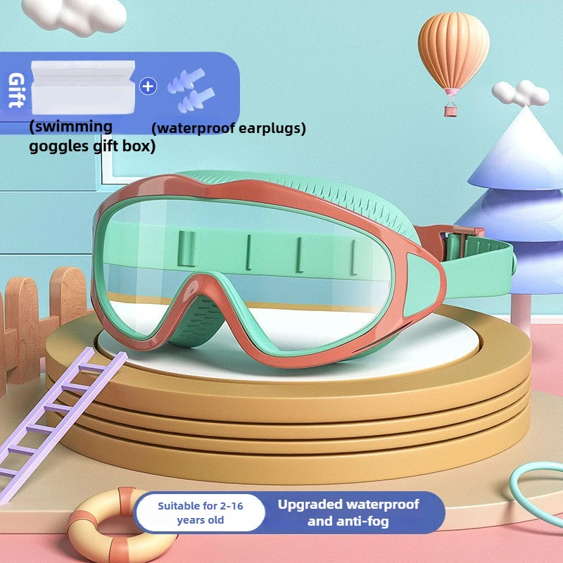 Children's swimming goggles; anti-fog and anti-ultraviolet; wide-angle swimming goggles; waterproof children's pool glasses; sui