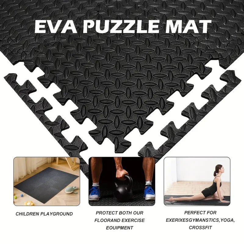 Premium Interlocking Foam Fitness Tiles – Non-Slip Exercise Floor Mats (8/16 Piece Sets)