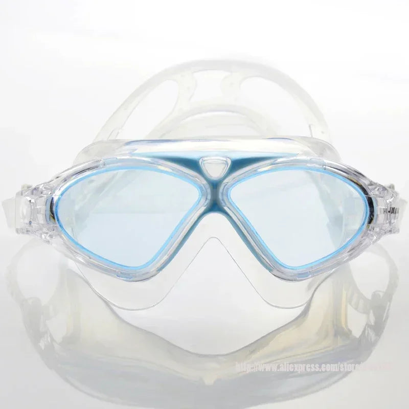 Swimming Goggles Water Glasses Silicone Belt Underwater Big Eyewear Anti-fog Waterproof Sport optical glasses  for Men Women