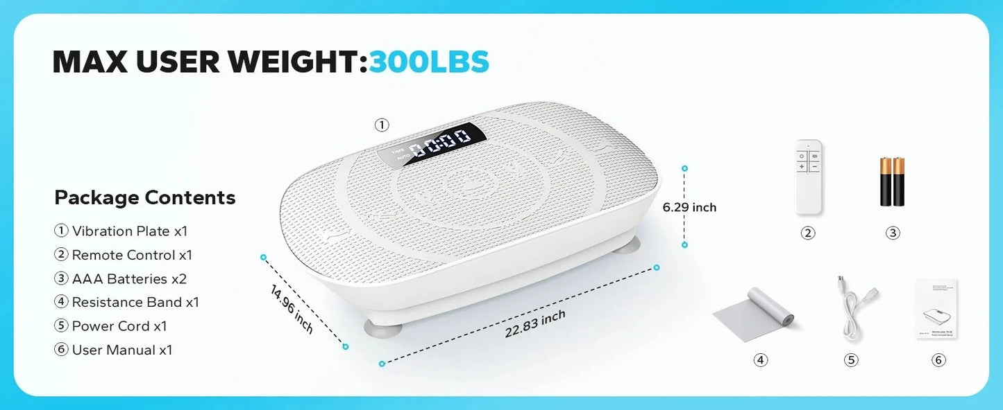 Power Vibrate Fitness Platform - Whole BodyVibrationPlate forHomeUse,withWeightLoss andShapingPrograms forEnhancedFitnessResults